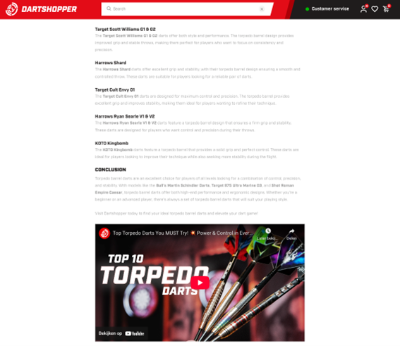 Een blog over de beste torpedo-vorm dartbarrels